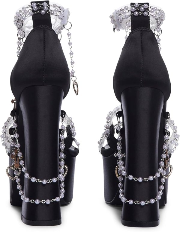 Holy Revelation Platform Heels by Sugar Thrillz, Velvet Heels with Pearl Beads & Adjustable Straps - Image 12
