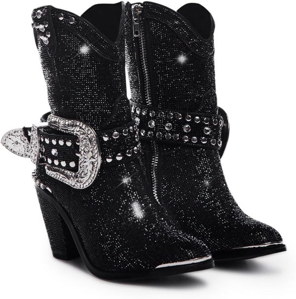 Dolls Kill Sheriff Shine Cowboy Boots by Club Exx - Rhinestone Encrusted Boots Made From Vegan Leather - Image 23