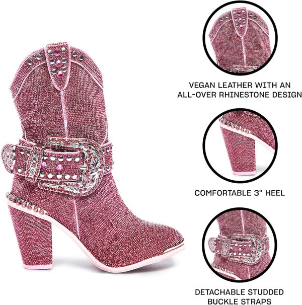 Dolls Kill Sheriff Shine Cowboy Boots by Club Exx - Rhinestone Encrusted Boots Made From Vegan Leather - Image 3
