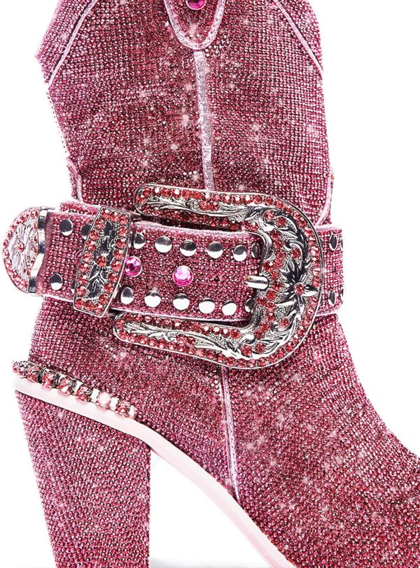 Dolls Kill Sheriff Shine Cowboy Boots by Club Exx - Rhinestone Encrusted Boots Made From Vegan Leather - Image 5