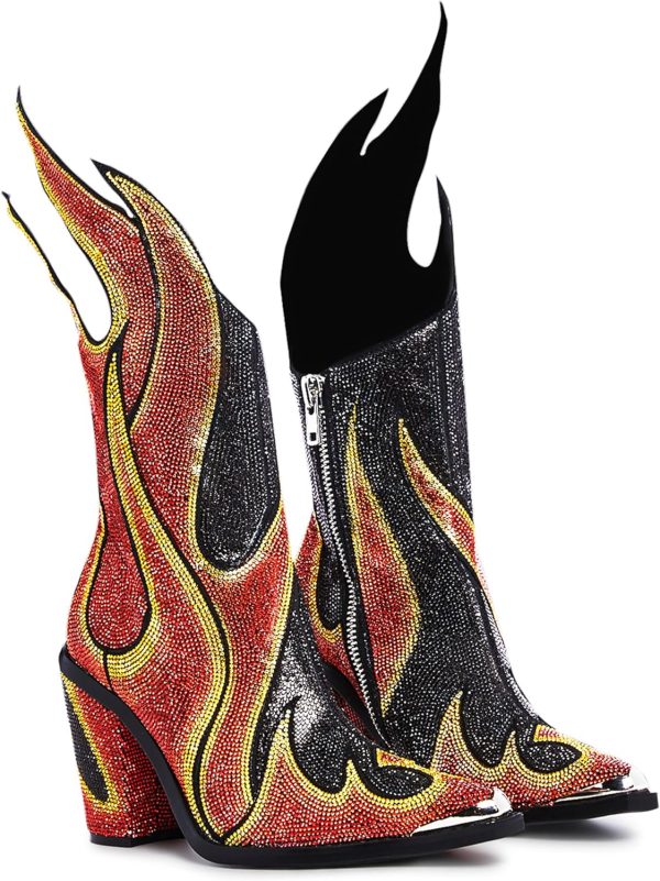 Dolls Kill Sheriff Shine Cowboy Boots by Club Exx - Rhinestone Encrusted Boots Made From Vegan Leather - Image 7