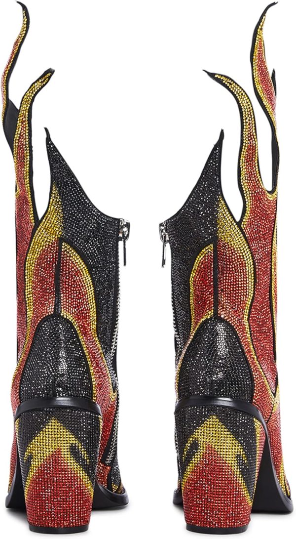 Dolls Kill Sheriff Shine Cowboy Boots by Club Exx - Rhinestone Encrusted Boots Made From Vegan Leather - Image 8