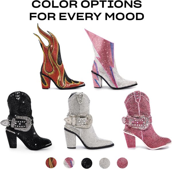 Dolls Kill Sheriff Shine Cowboy Boots by Club Exx - Rhinestone Encrusted Boots Made From Vegan Leather - Image 10