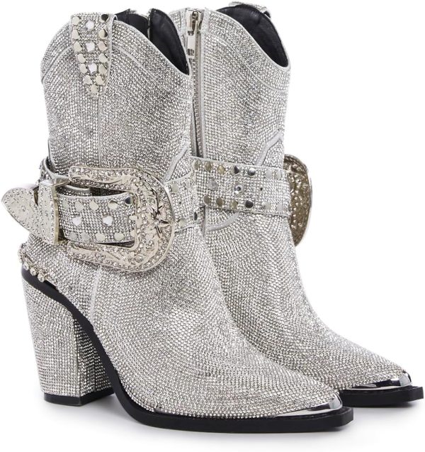 Dolls Kill Sheriff Shine Cowboy Boots by Club Exx - Rhinestone Encrusted Boots Made From Vegan Leather - Image 12