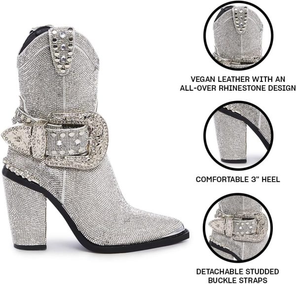 Dolls Kill Sheriff Shine Cowboy Boots by Club Exx - Rhinestone Encrusted Boots Made From Vegan Leather - Image 14