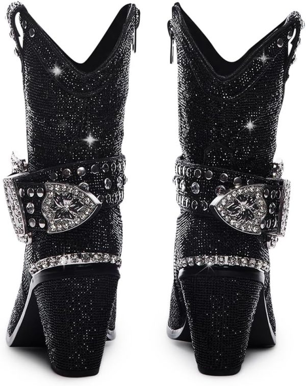 Dolls Kill Sheriff Shine Cowboy Boots by Club Exx - Rhinestone Encrusted Boots Made From Vegan Leather - Image 24