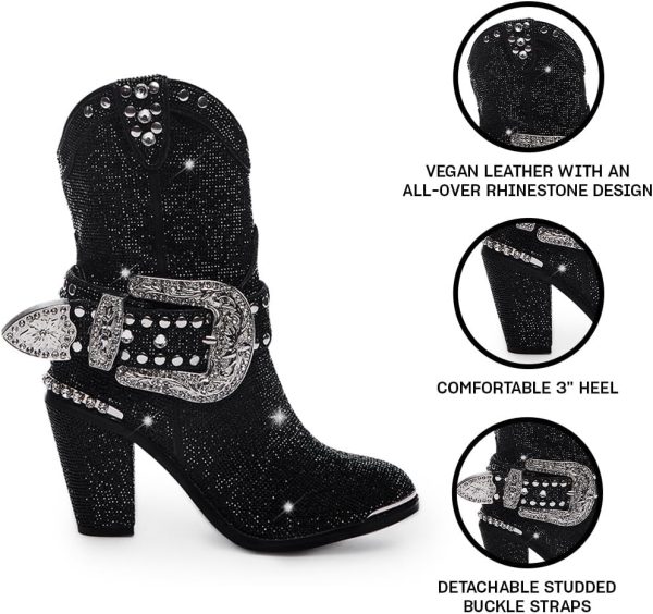 Dolls Kill Sheriff Shine Cowboy Boots by Club Exx - Rhinestone Encrusted Boots Made From Vegan Leather - Image 25