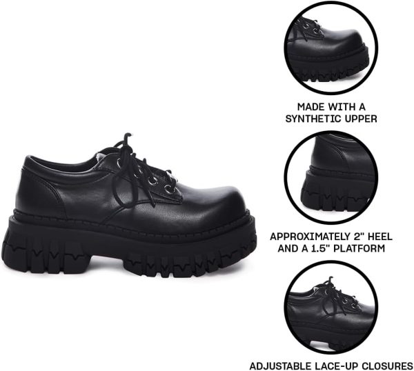 Dolls Kill Teen Craft Oxford Shoes by Delia's, Vegan Leather Lace-Up Chunky Platform Shoes - Image 3