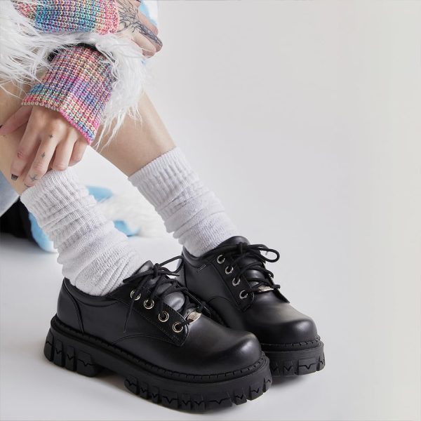 Dolls Kill Teen Craft Oxford Shoes by Delia's, Vegan Leather Lace-Up Chunky Platform Shoes - Image 5