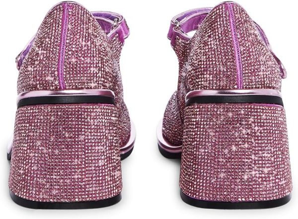 Dolls Kill Desire Me Rhinestone Mary Janes by Sugar Thrillz – Pumps with Sparkling Rhinestones, Block Heels, and Hook-and-Loop Closure, Perfect for Parties and Nights Out - Image 2