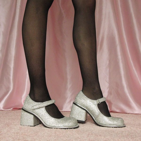 Dolls Kill Desire Me Rhinestone Mary Janes by Sugar Thrillz – Pumps with Sparkling Rhinestones, Block Heels, and Hook-and-Loop Closure, Perfect for Parties and Nights Out - Image 11