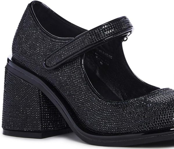 Dolls Kill Desire Me Rhinestone Mary Janes by Sugar Thrillz – Pumps with Sparkling Rhinestones, Block Heels, and Hook-and-Loop Closure, Perfect for Parties and Nights Out - Image 15