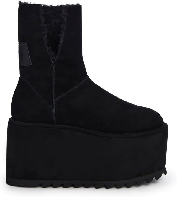 Dolls Kill Atmosphere Fleece Lined Suede Platform Boots by DARKER WAVS – Winter Boots with Cozy Fleece & Tread - Image 7