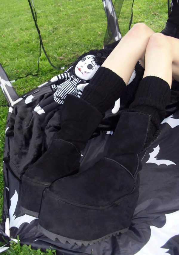 Dolls Kill Atmosphere Fleece Lined Suede Platform Boots by DARKER WAVS – Winter Boots with Cozy Fleece & Tread - Image 11