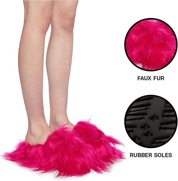 Dolls Kill Case Of The Grumpies Fuzzy Slides by Delia's - Faux Fur Slip-On With Rubber Soles, Perfect for Your Comfort - Image 3