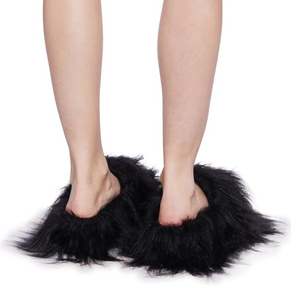 Dolls Kill Case Of The Grumpies Fuzzy Slides by Delia's - Faux Fur Slip-On With Rubber Soles, Perfect for Your Comfort - Image 16