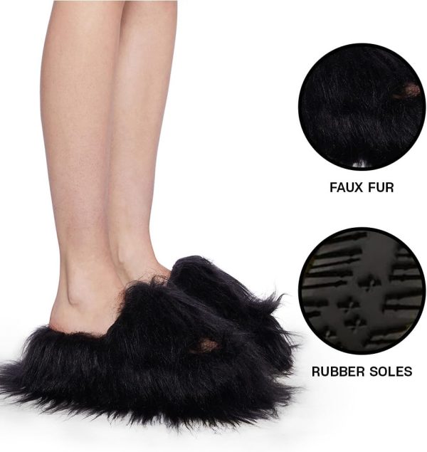 Dolls Kill Case Of The Grumpies Fuzzy Slides by Delia's - Faux Fur Slip-On With Rubber Soles, Perfect for Your Comfort - Image 17