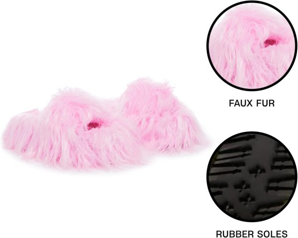 Dolls Kill Case Of The Grumpies Fuzzy Slides by Delia's - Faux Fur Slip-On With Rubber Soles, Perfect for Your Comfort - Image 21